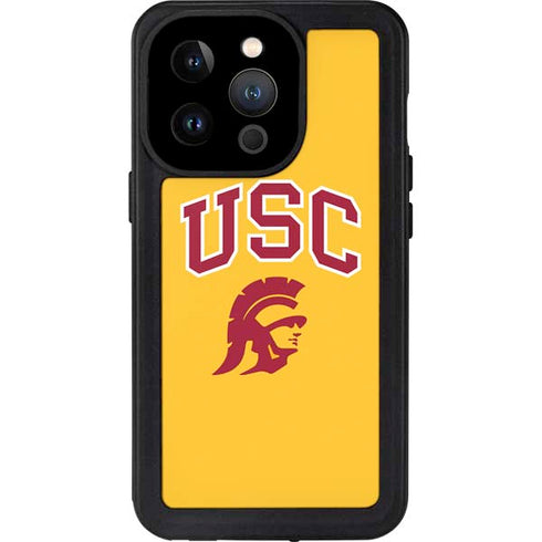 University of Southern California USC Trojans Yellow iPhone 15 Pro Waterproof Case